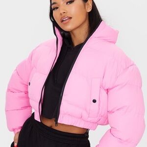 PrettyLittleThing Light Pink Puffer Jacket